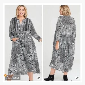 Taking Shape Natural Paisley Boho Dress Print Fireworks